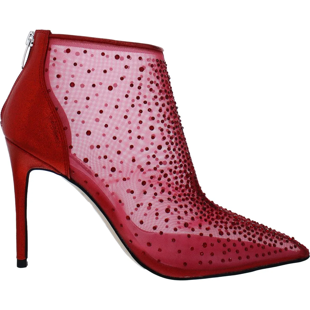 For Now Womens Faux Leather Rhinestone Booties