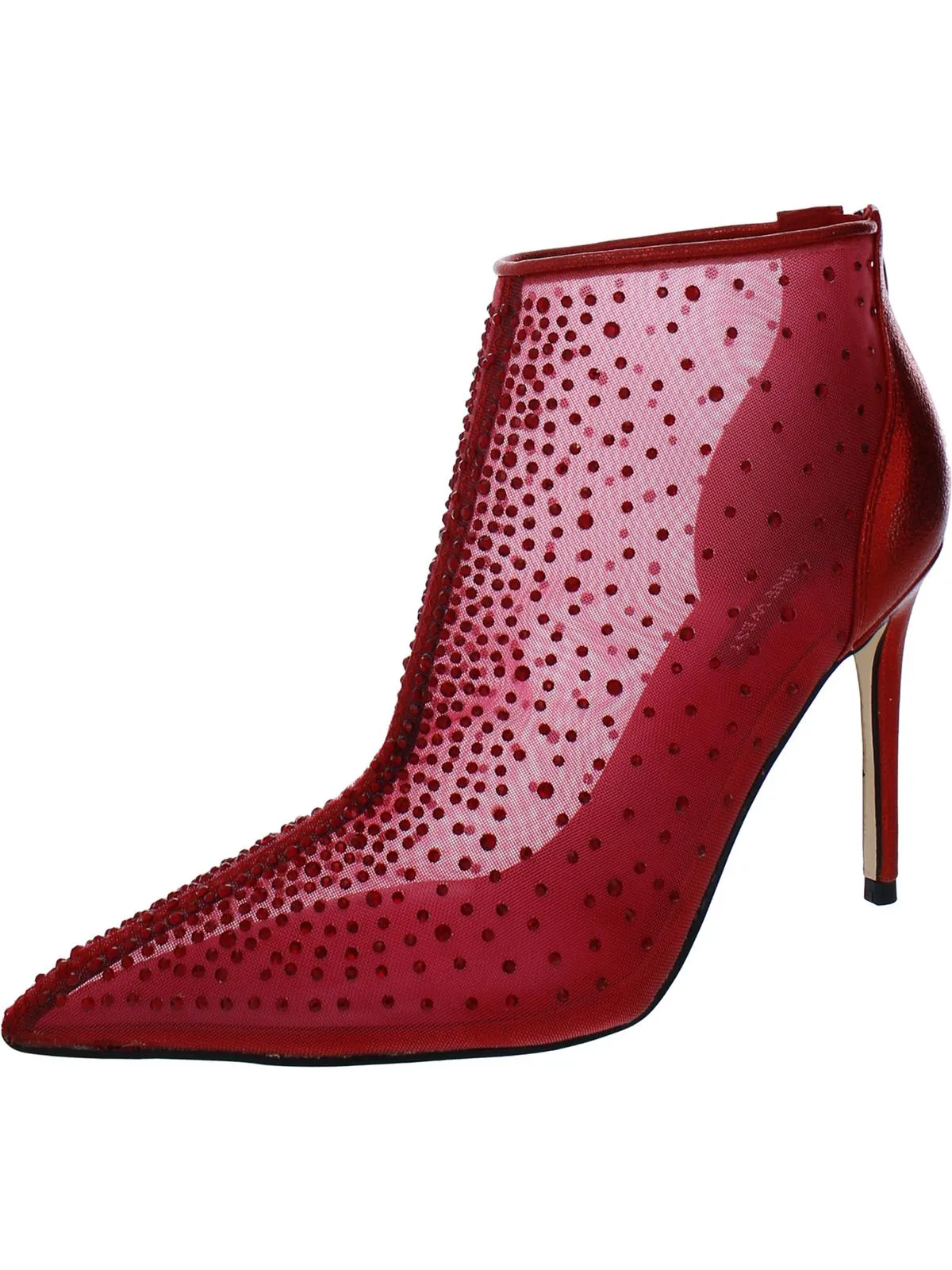 For Now Womens Faux Leather Rhinestone Booties