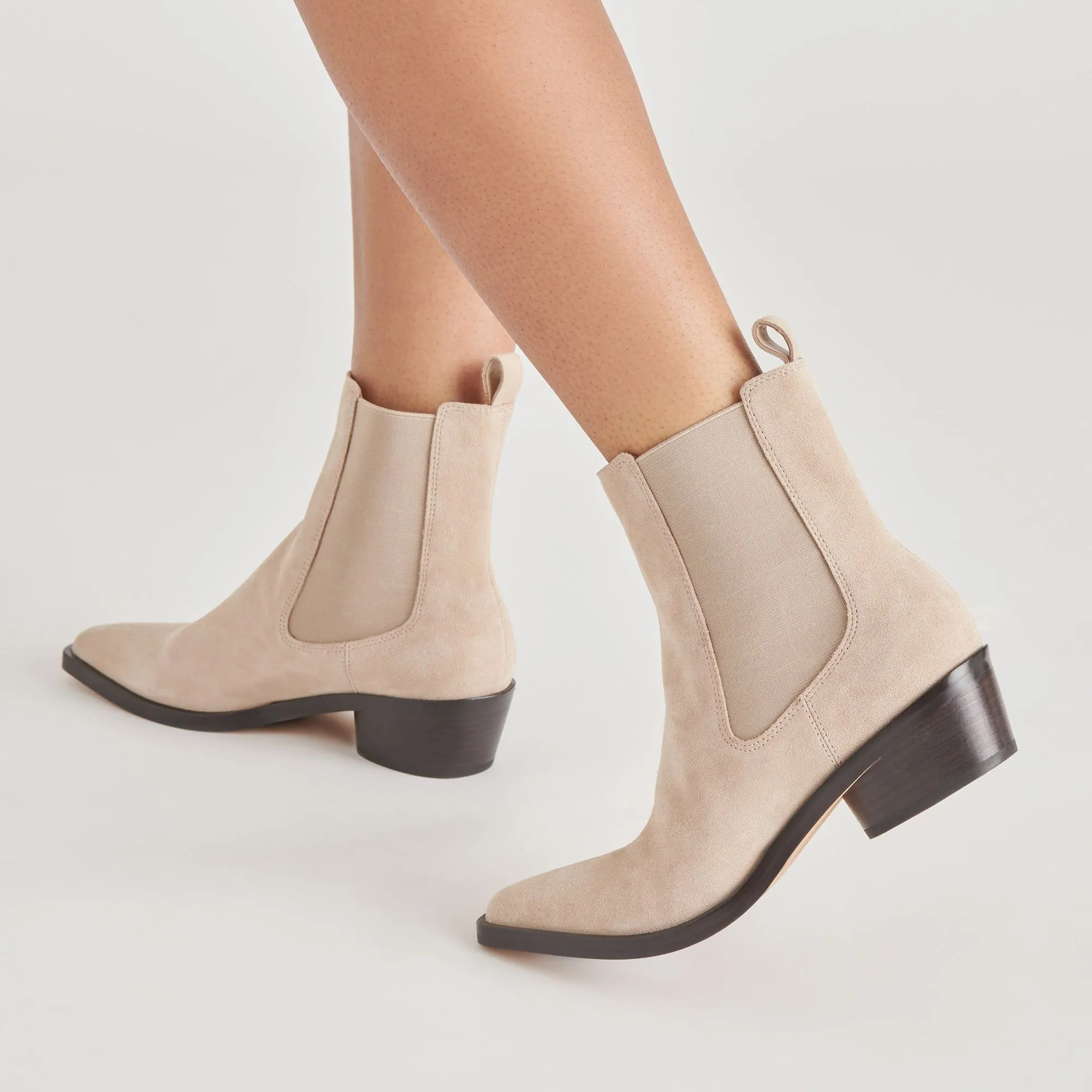 Foster Booties Taupe Suede