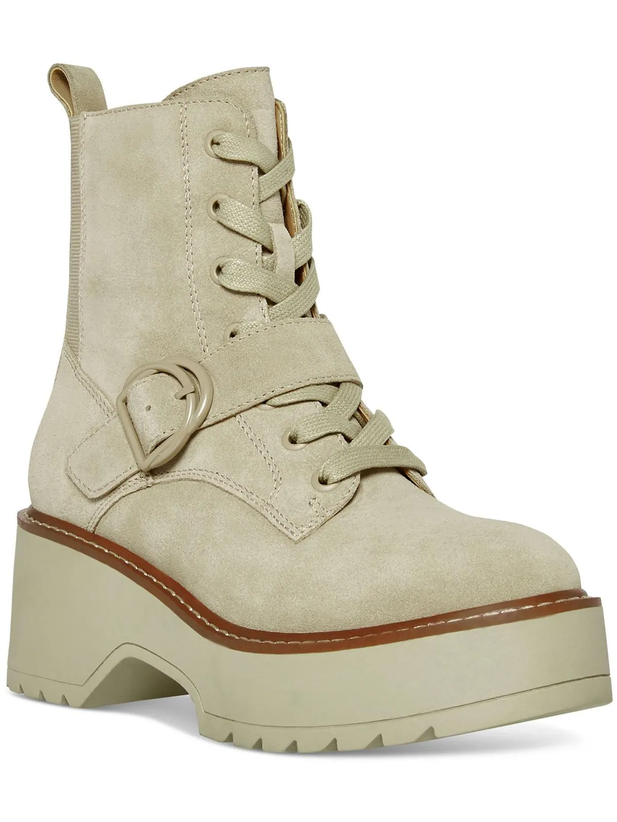 Gecko Womens Faux Leather Waterproof Combat & Lace-Up Boots
