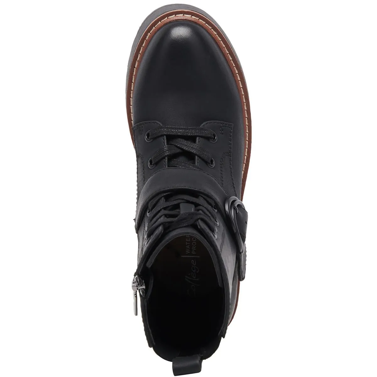 Gecko Womens Faux Leather Waterproof Combat & Lace-Up Boots
