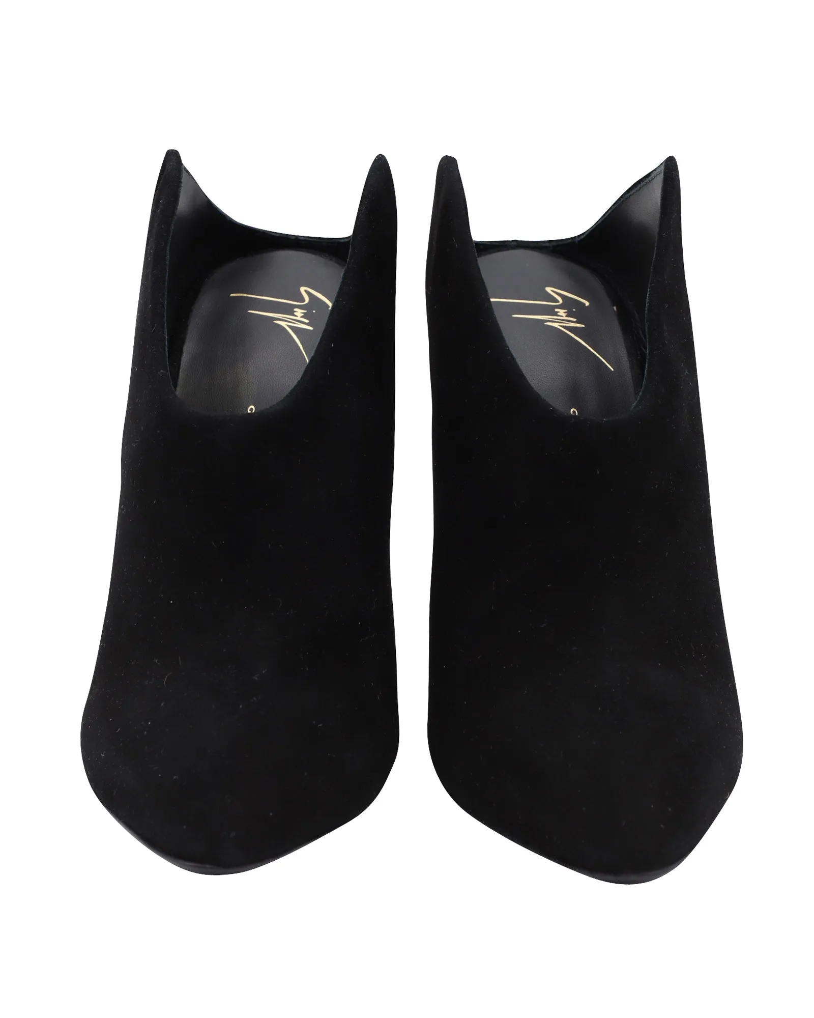 Giuseppe Zanotti Olinda Pointed Toe Mules in Black Suede