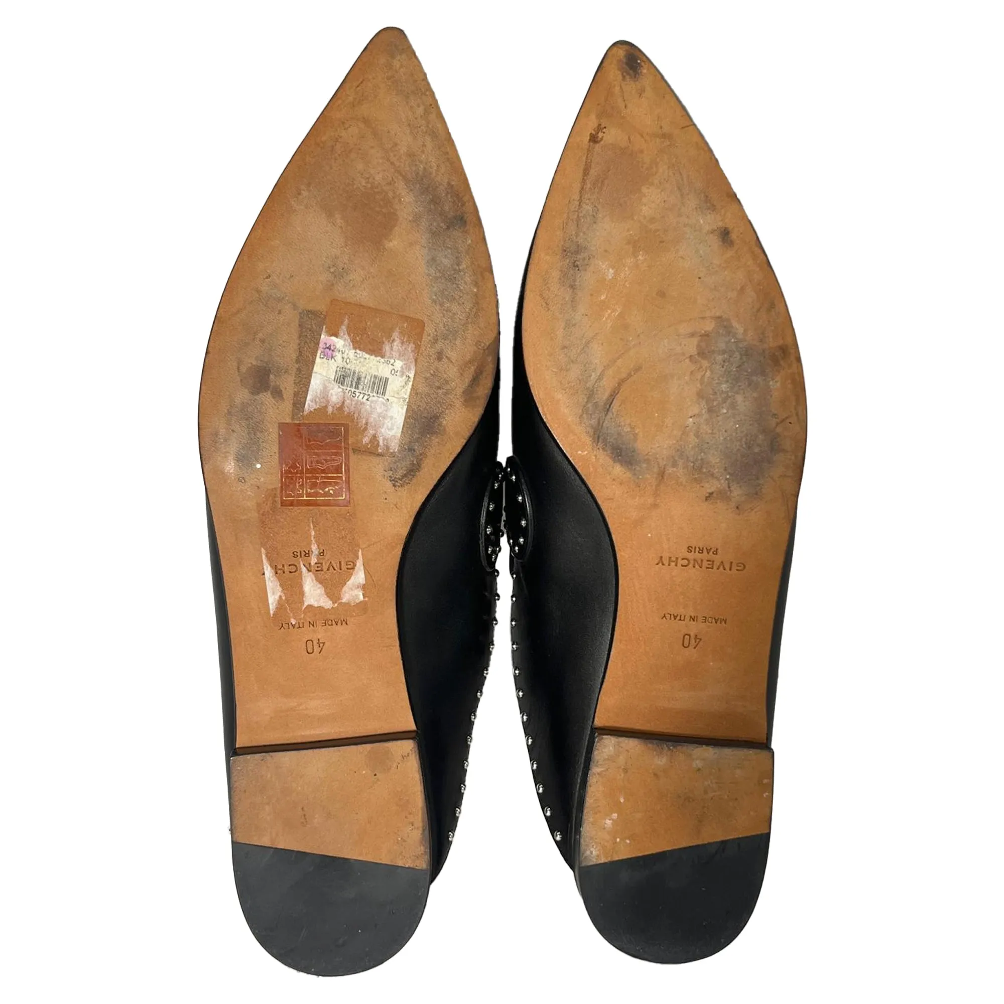 Givenchy Studded Elegant Loafer Mules in Black Calfskin Leather