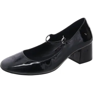 Halston Womens Buckle Patent Leather Mary Jane Heels