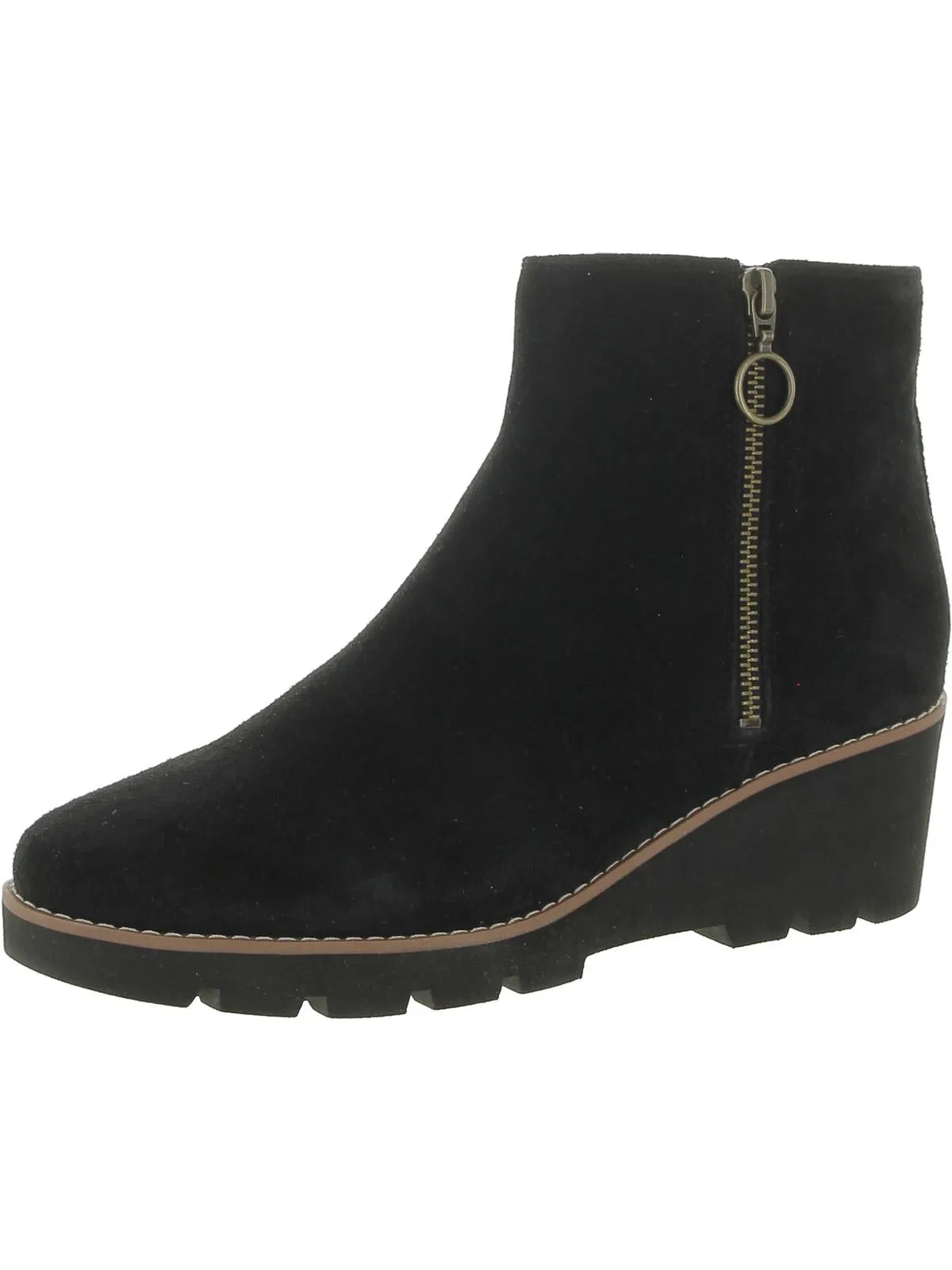 Hazal Womens Suede Wedge Booties