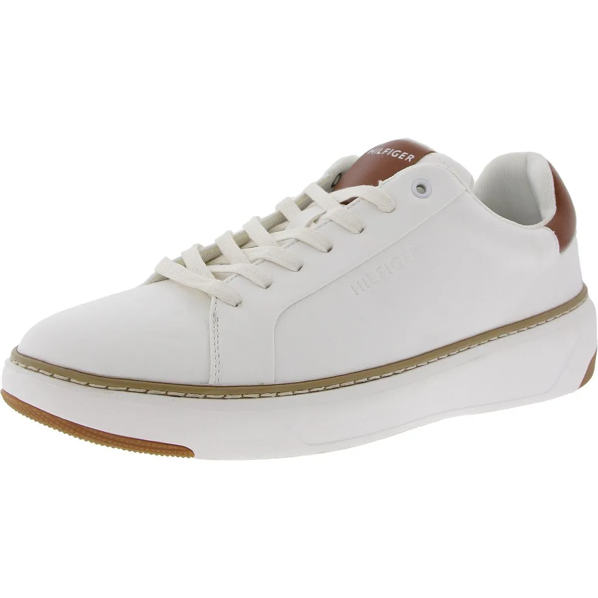 Hines Mens Faux Leather Casual And Fashion Sneakers