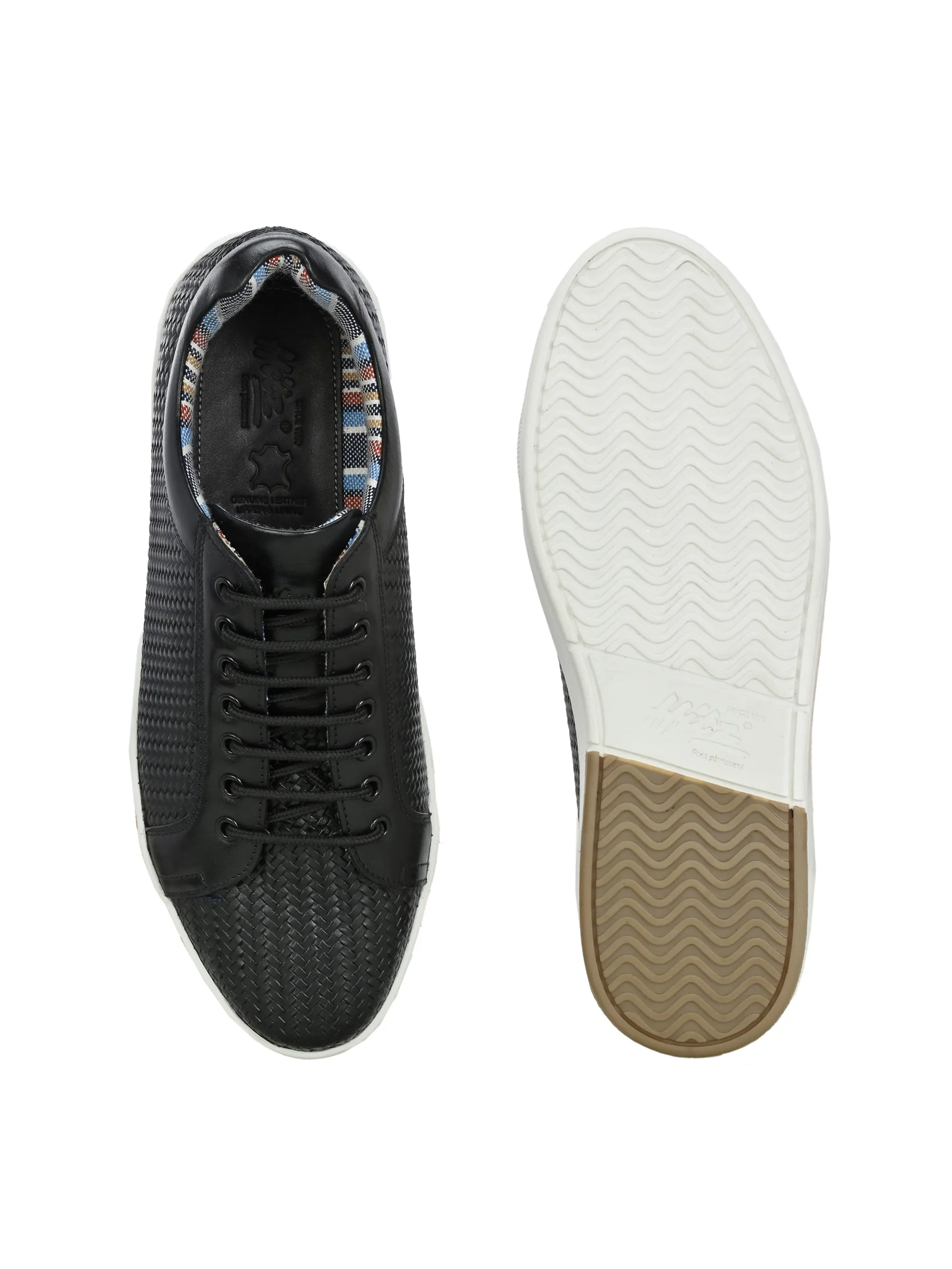 HITZSN_10-Men's Black Leather Lace-Up Sneaker