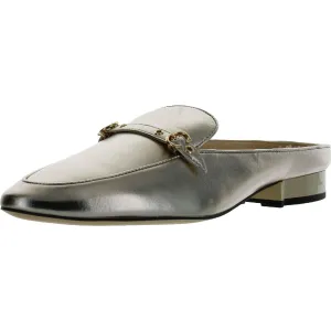 Irene Womens Leather Metallic Mules