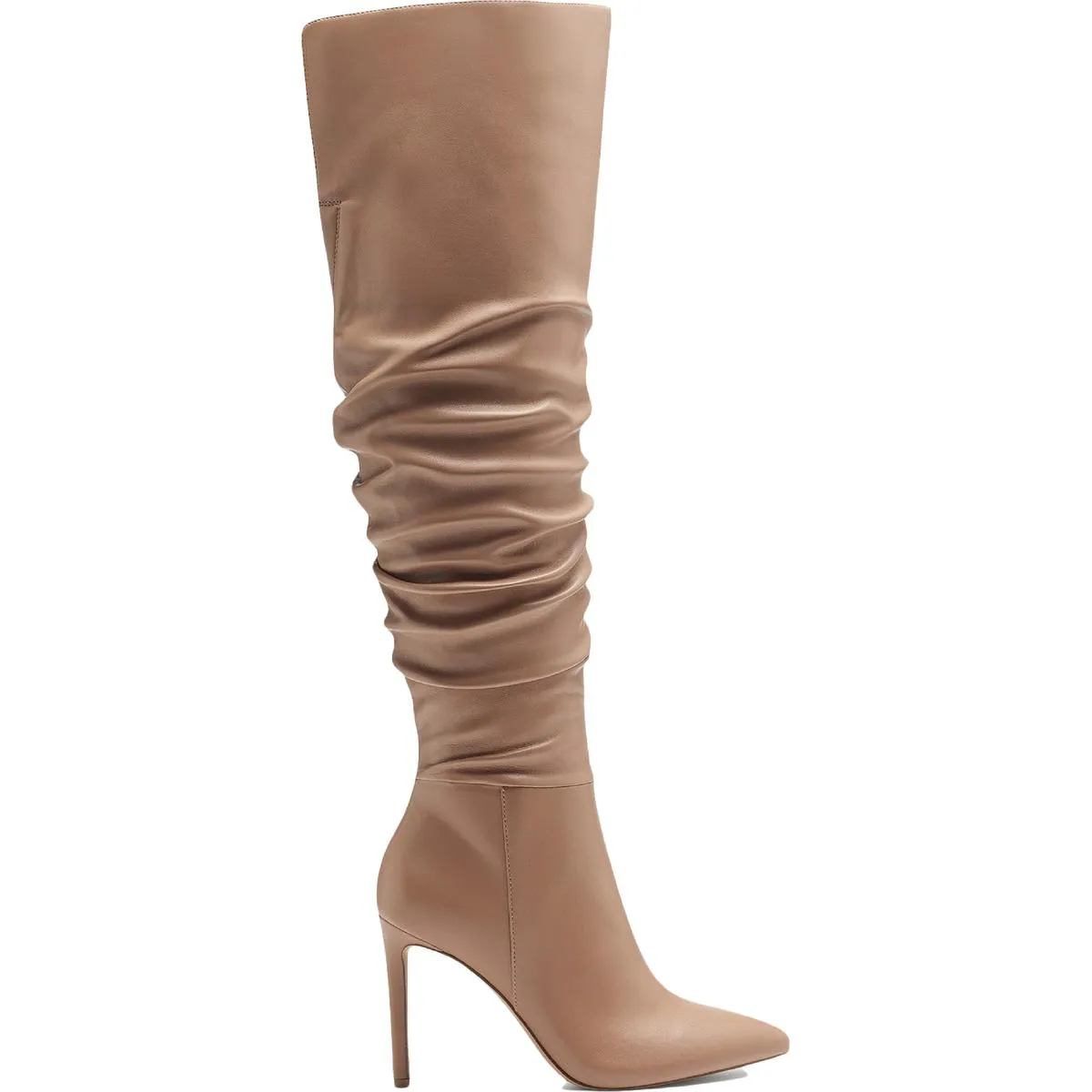 Iyonna Womens Slouchy Faux Leather Over-The-Knee Boots