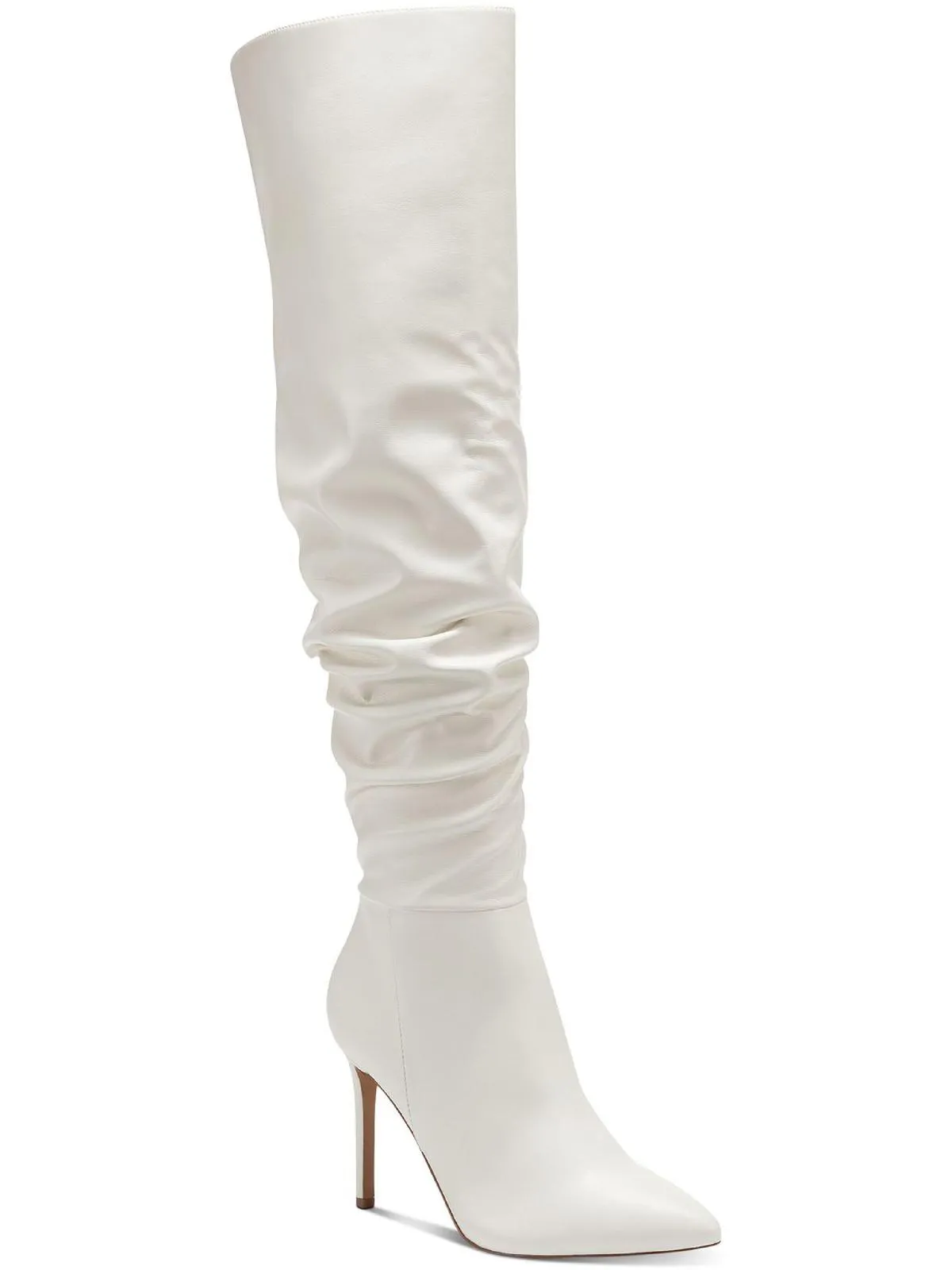 Iyonna Womens Slouchy Faux Leather Over-The-Knee Boots