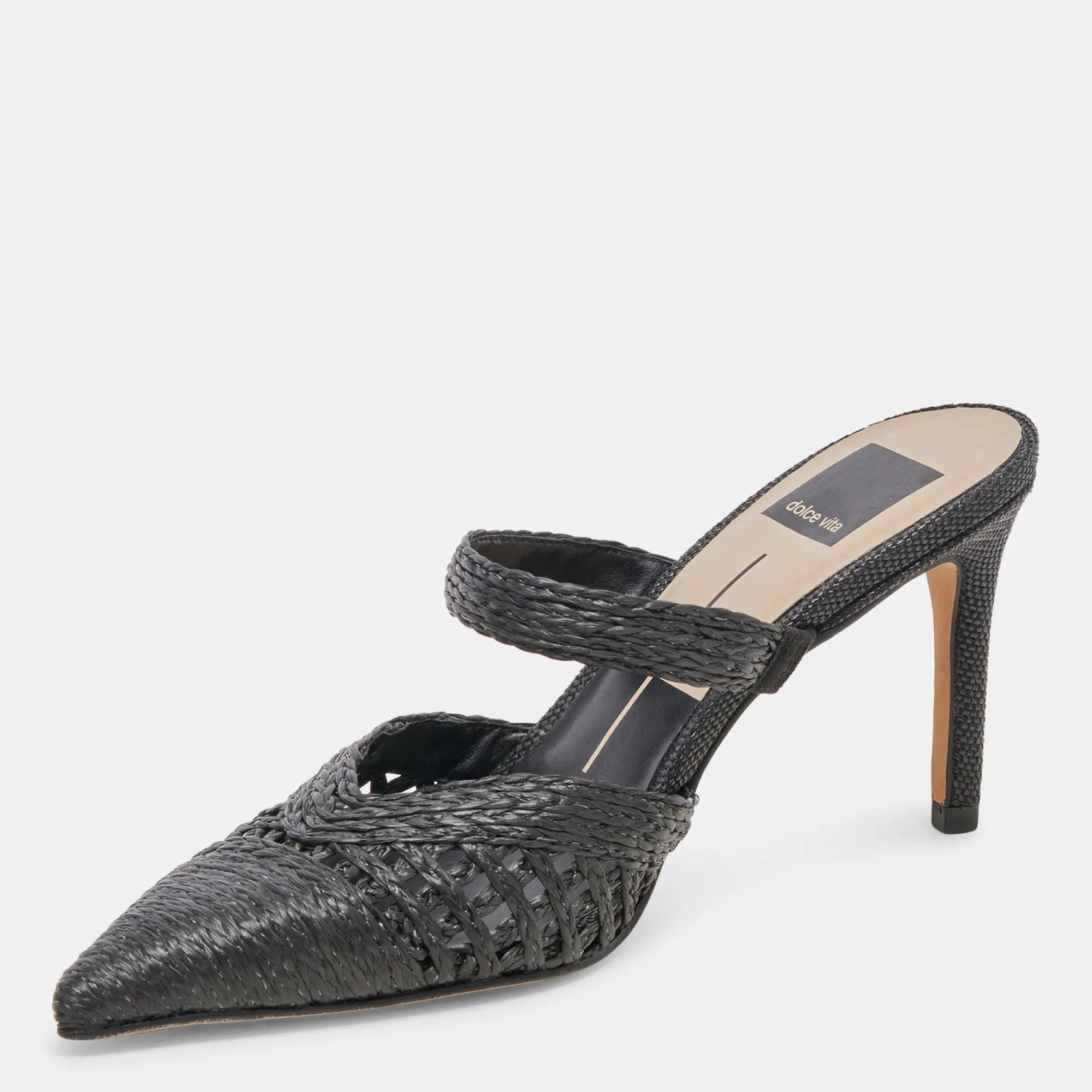 Kaline Heels Onyx Raffia
