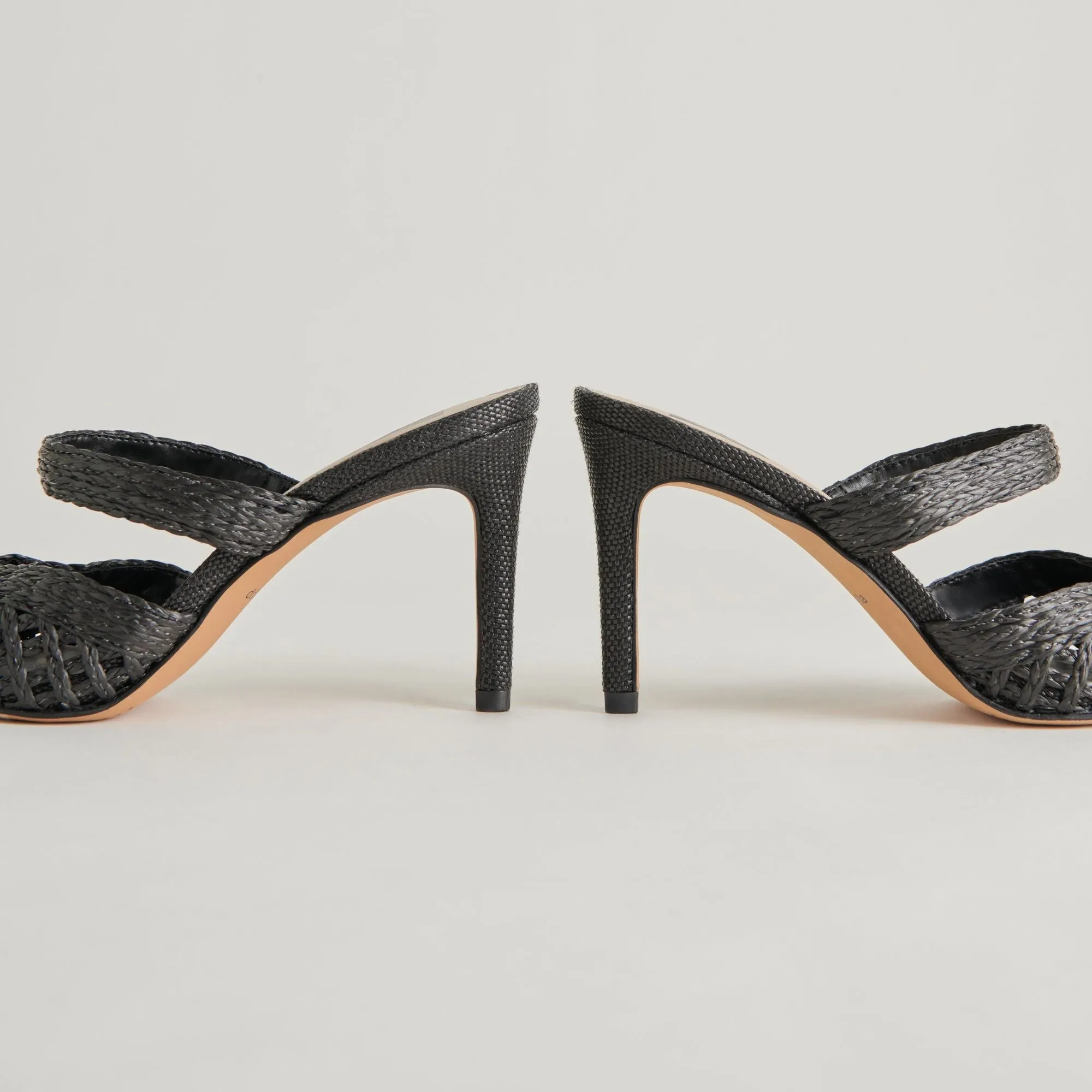 Kaline Heels Onyx Raffia