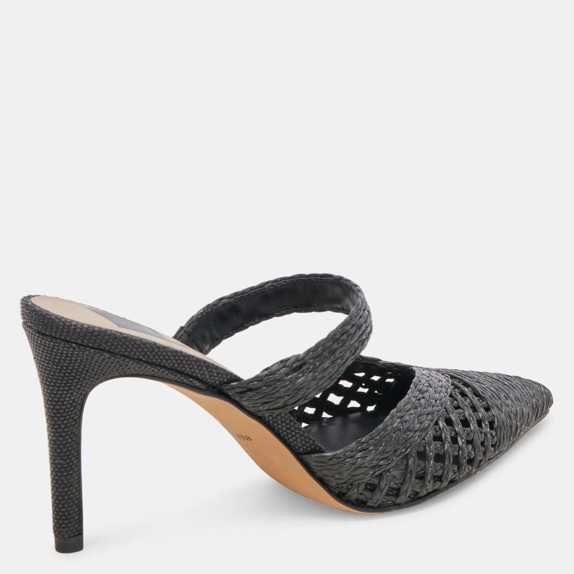 Kaline Heels Onyx Raffia