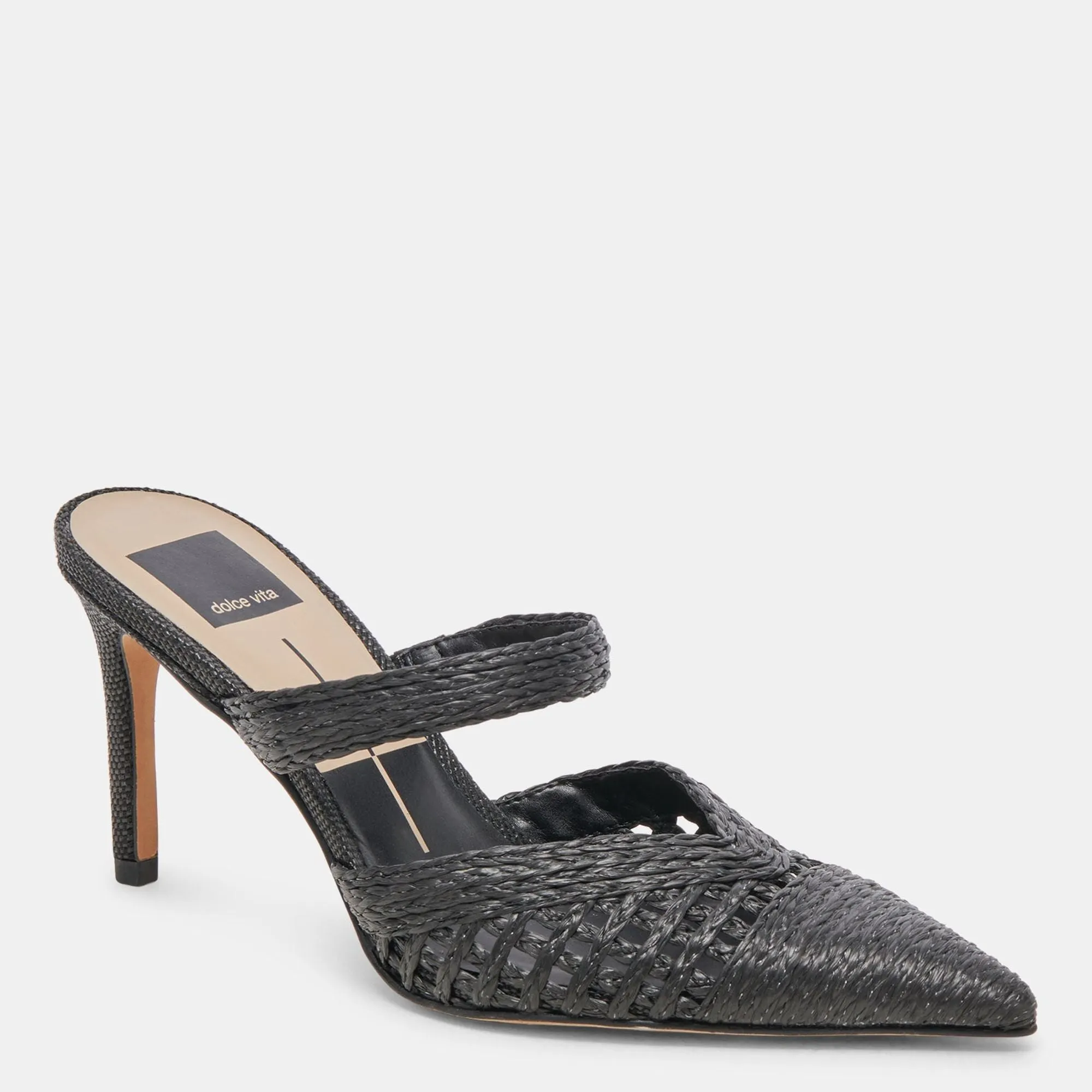 Kaline Heels Onyx Raffia