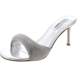 Kieran Womens Rhinestone Faux Leather Slide