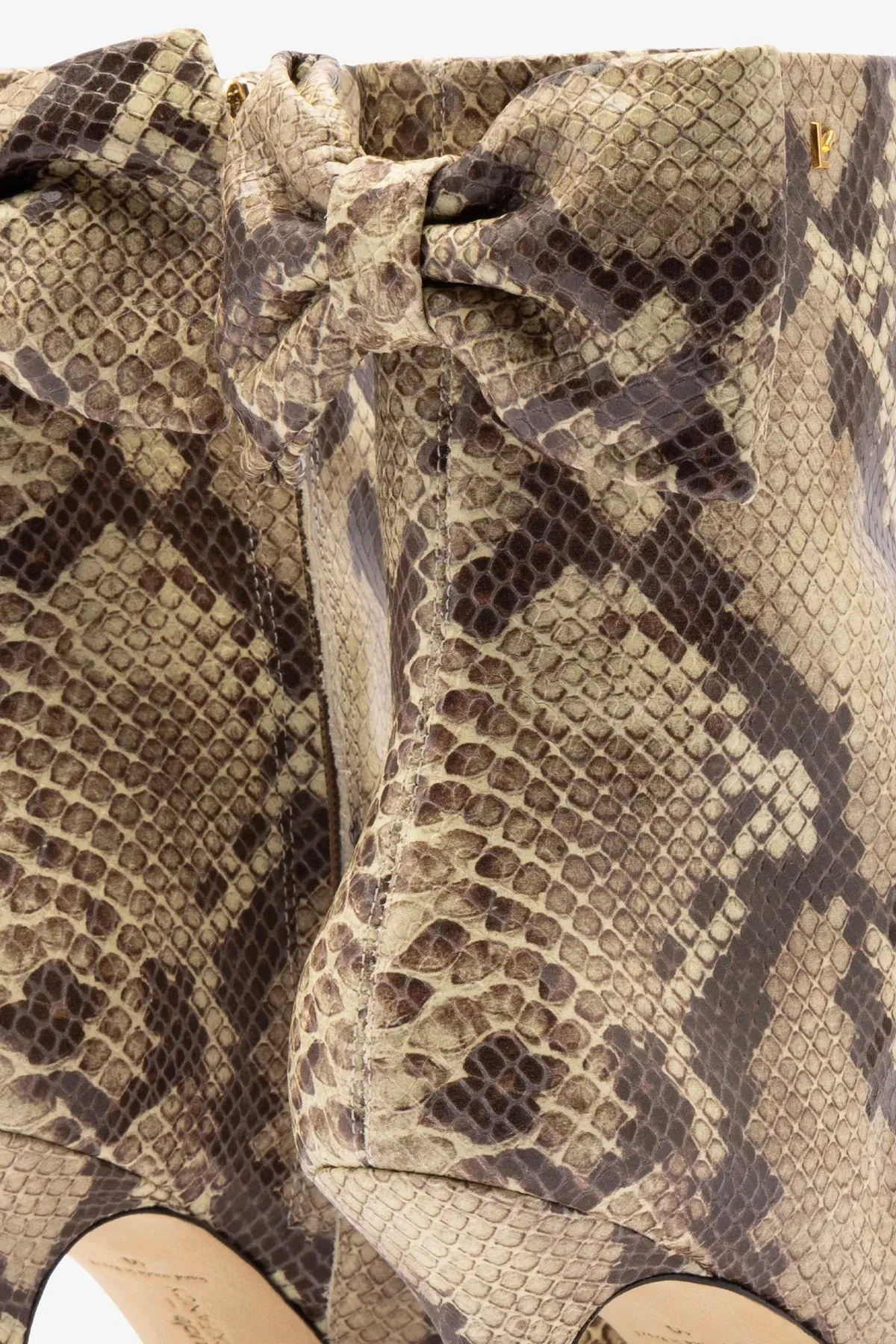 Larroudé for LoveShackFancy Bootie In Snake Print Leather