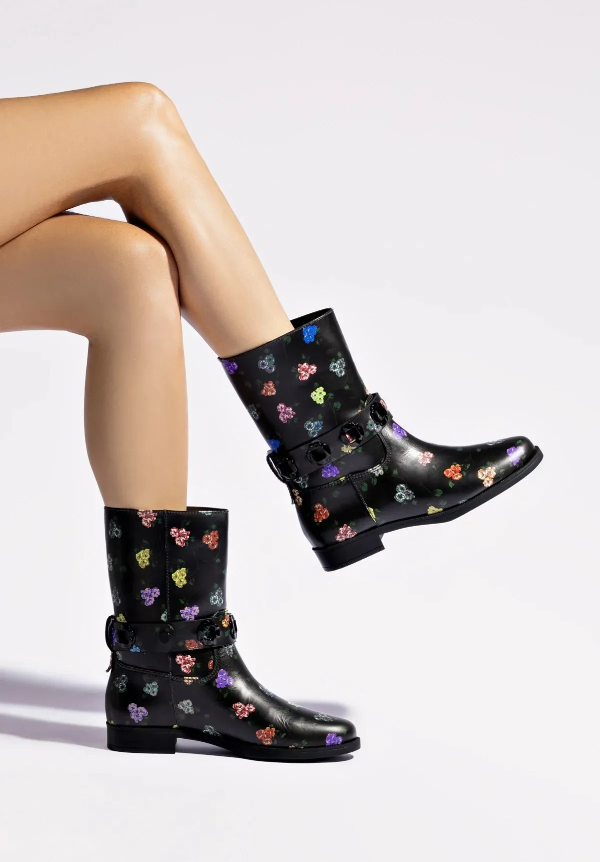 Larroudé x Libertine Milan Flat Bootie In Antique Primrose