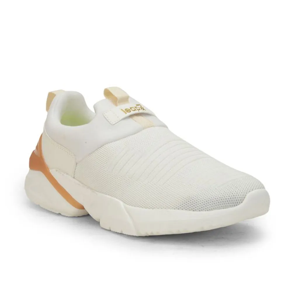 Leap7x Non-Lacing White Casual Slip-on Shoes For Men BRISK-01 By Liberty