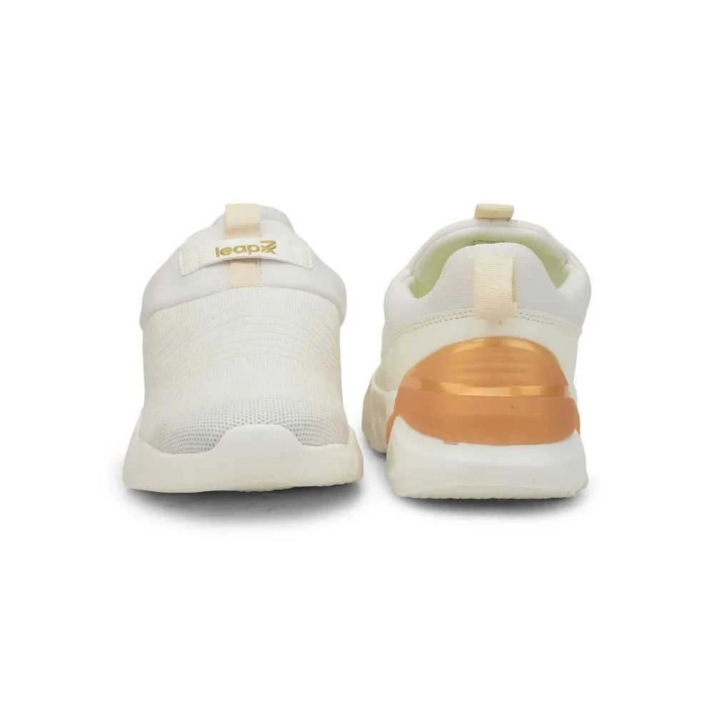 Leap7x Non-Lacing White Casual Slip-on Shoes For Men BRISK-01 By Liberty