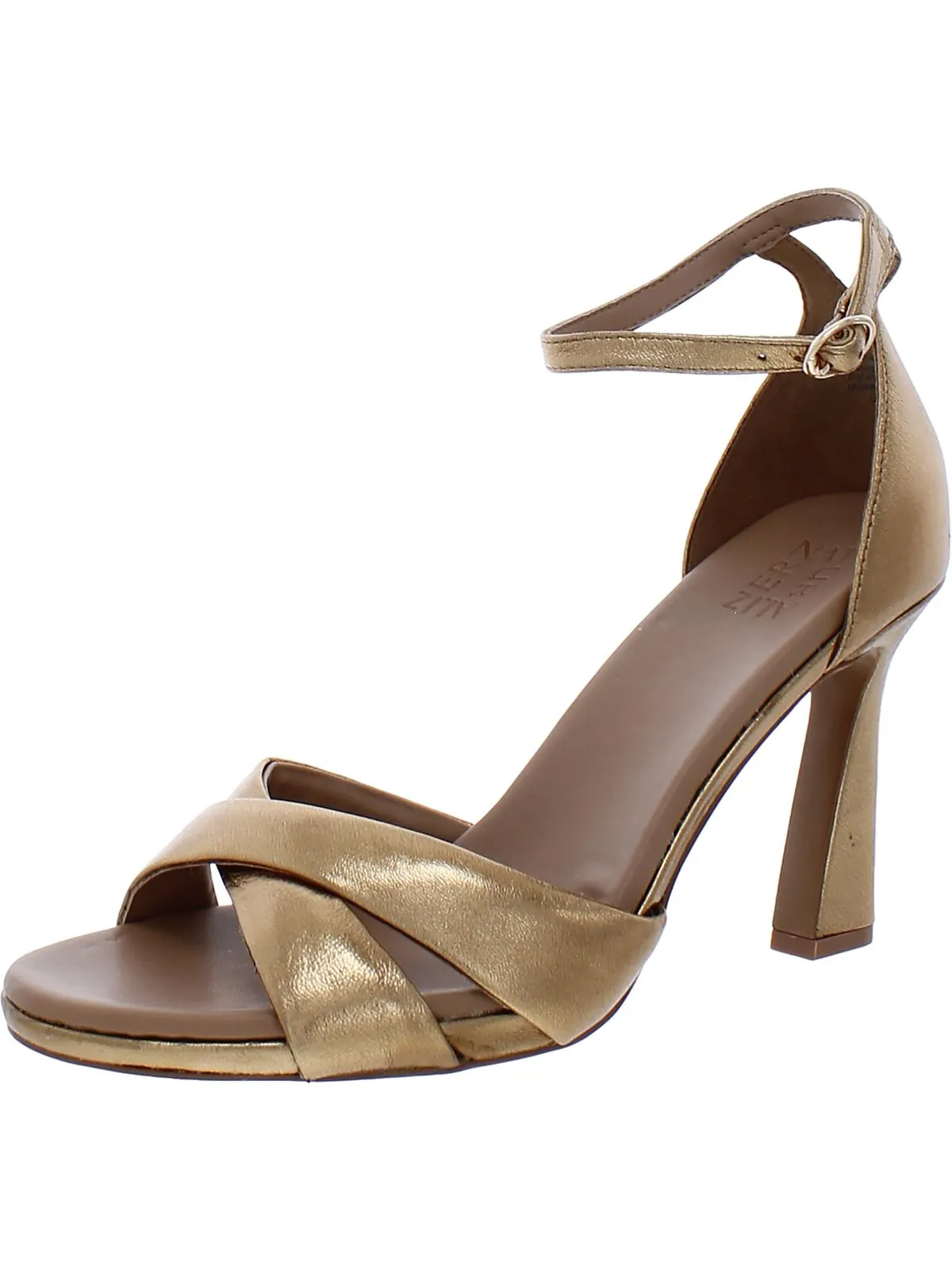 Lizbeth Womens Leather Open Toe Pumps