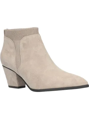 LOTTIE Womens Leather Block Heel Booties