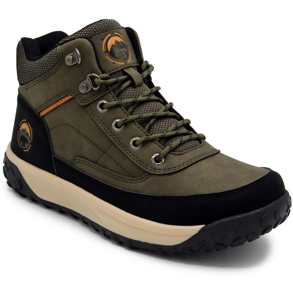 LUNDAR Mens Lace-Up Manmade Hiking Boots