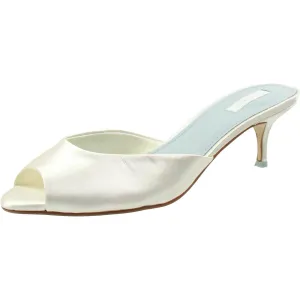 Luvlie 7 Womens Padded Insole Satin Kitten Heels