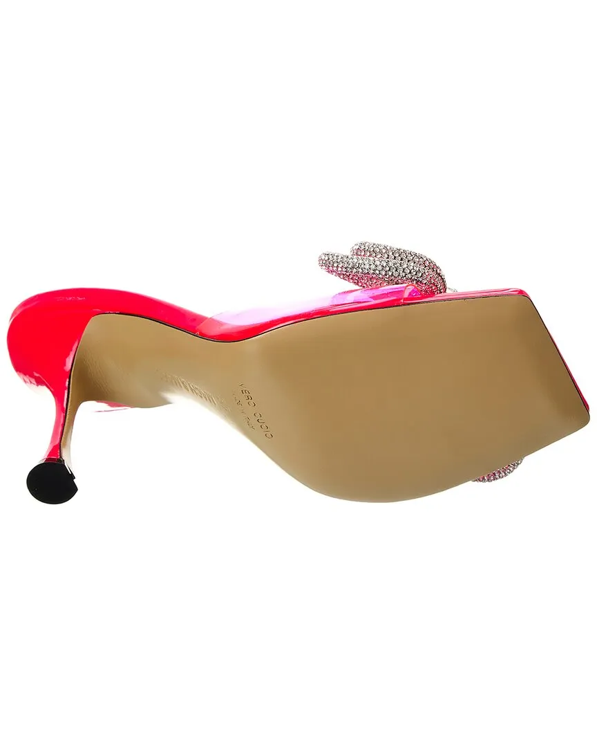 Mach & Mach Double Bow Square Vinyl & Leather Mule