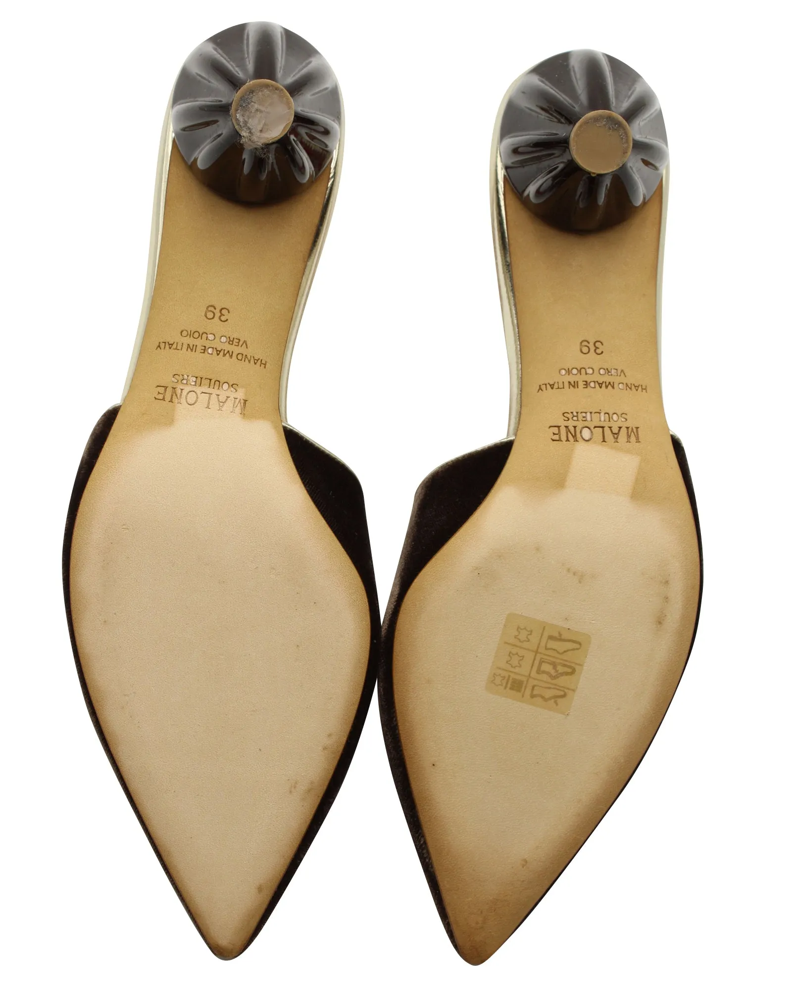 Malone Souliers Marianne Mules in Brown Suede