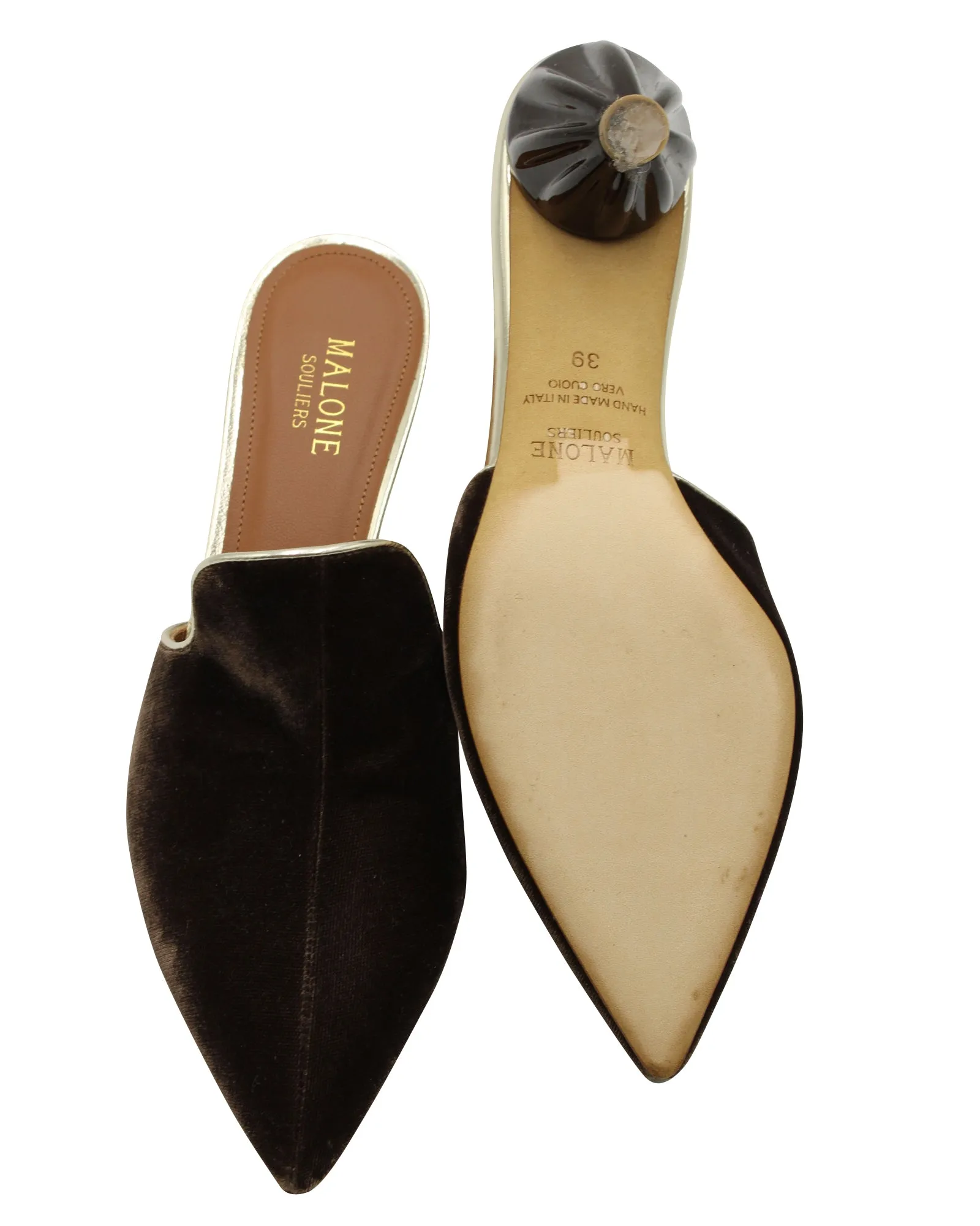 Malone Souliers Marianne Mules in Brown Suede