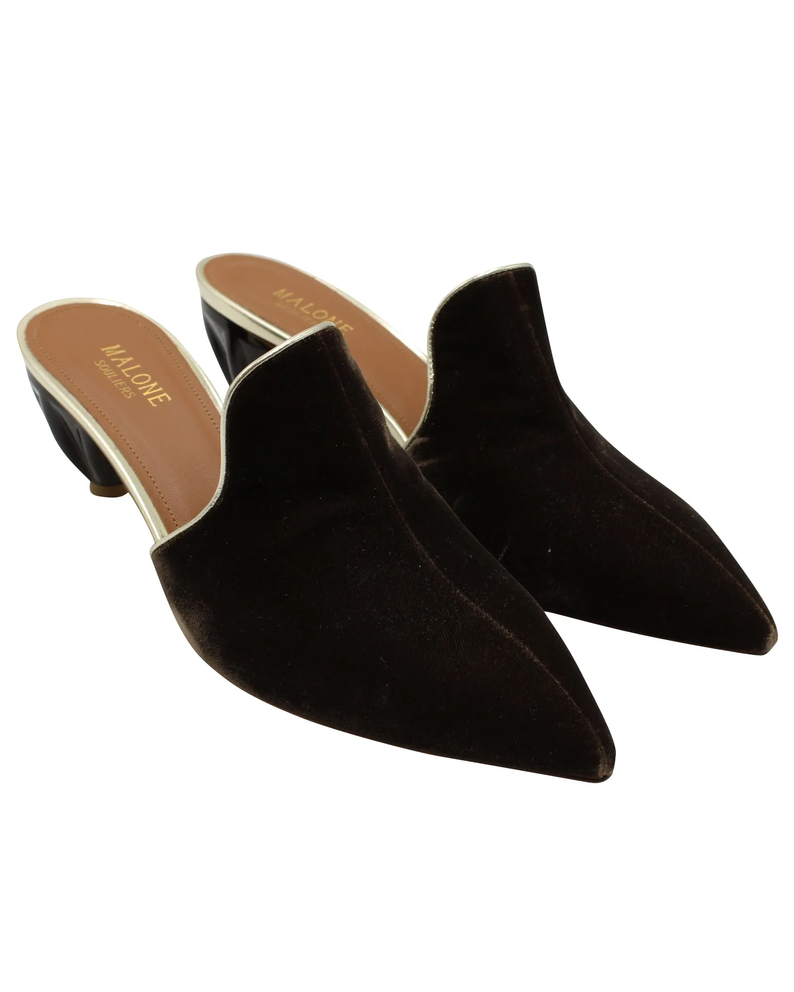 Malone Souliers Marianne Mules in Brown Suede