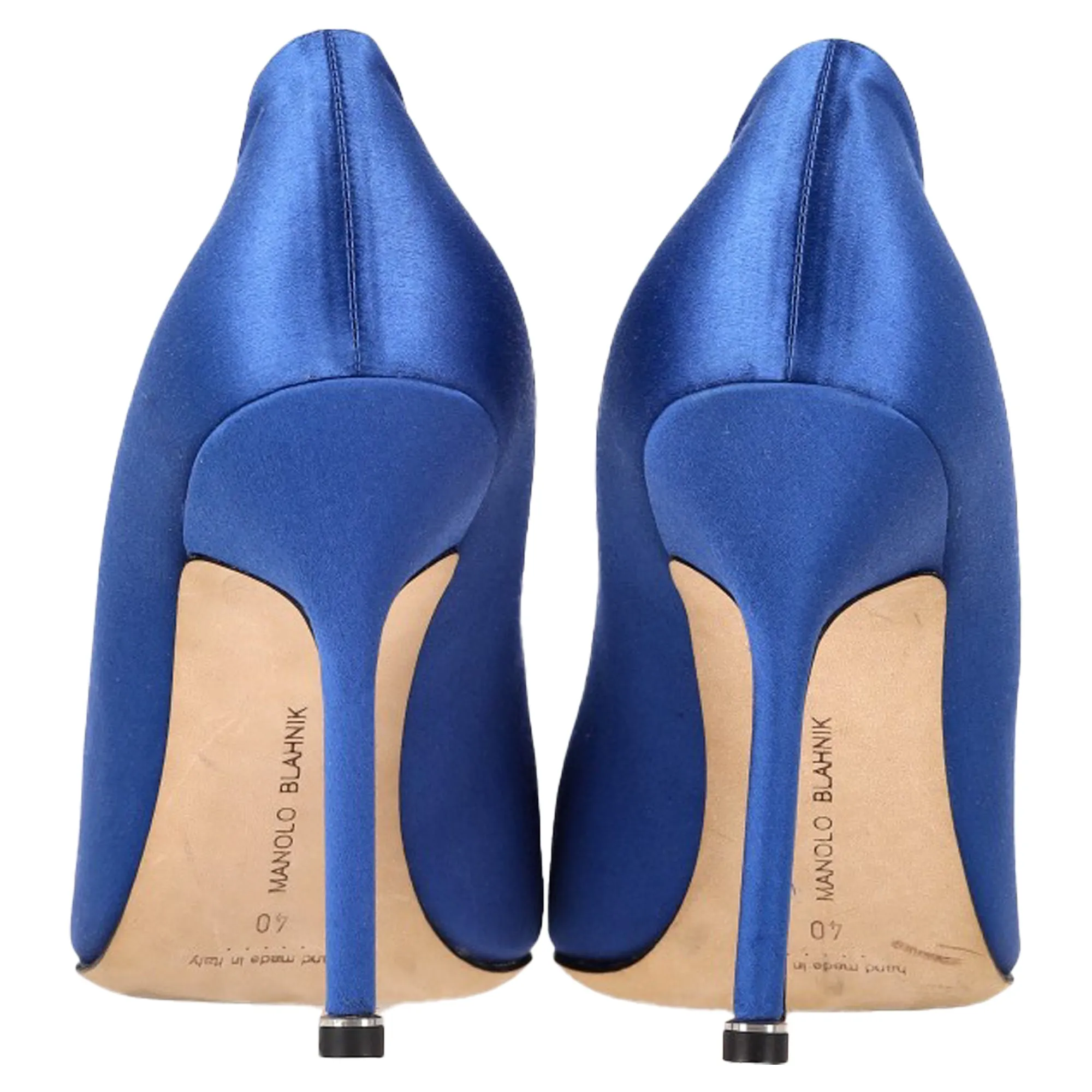 Manolo Blahnik Hangisi Pumps in Blue Satin