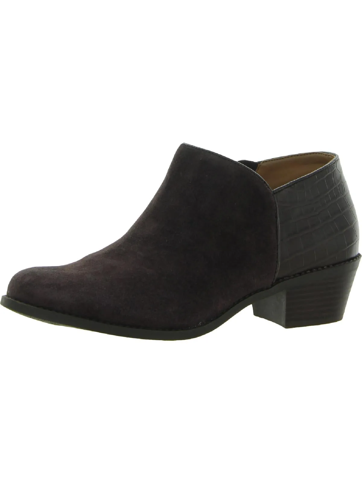 Marissa Womens Suede Embossed Booties