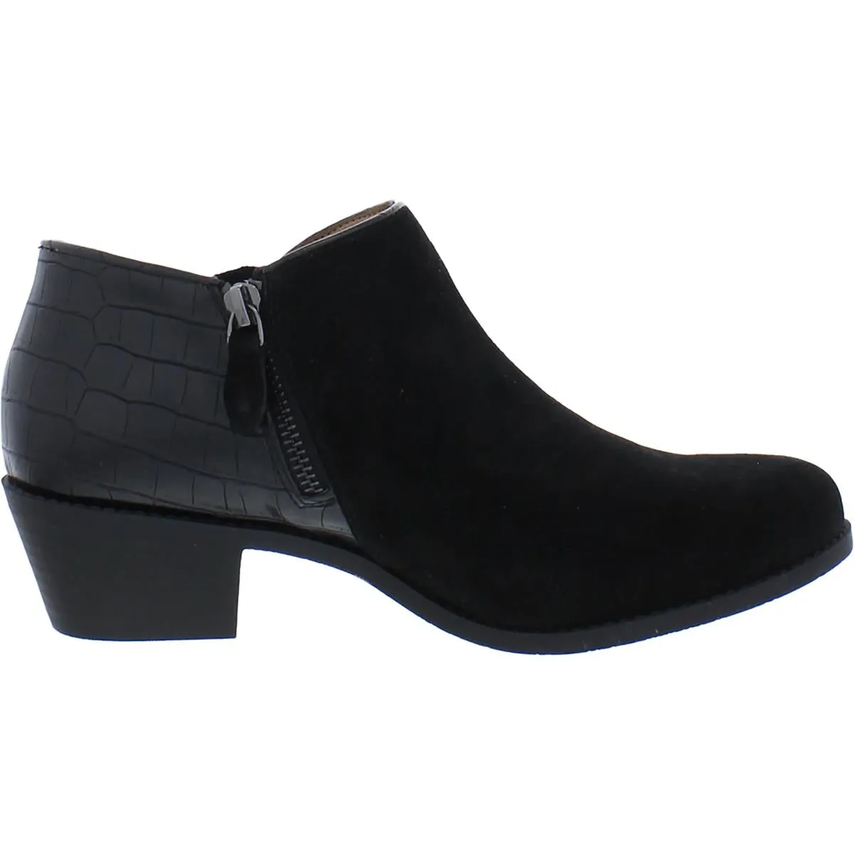Marissa Womens Suede Embossed Booties
