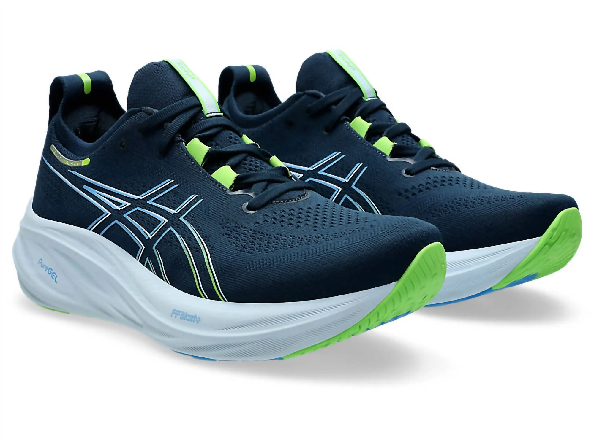 Men Gel-Nimbus 26 Running Shoes In French Blue/electric Lime