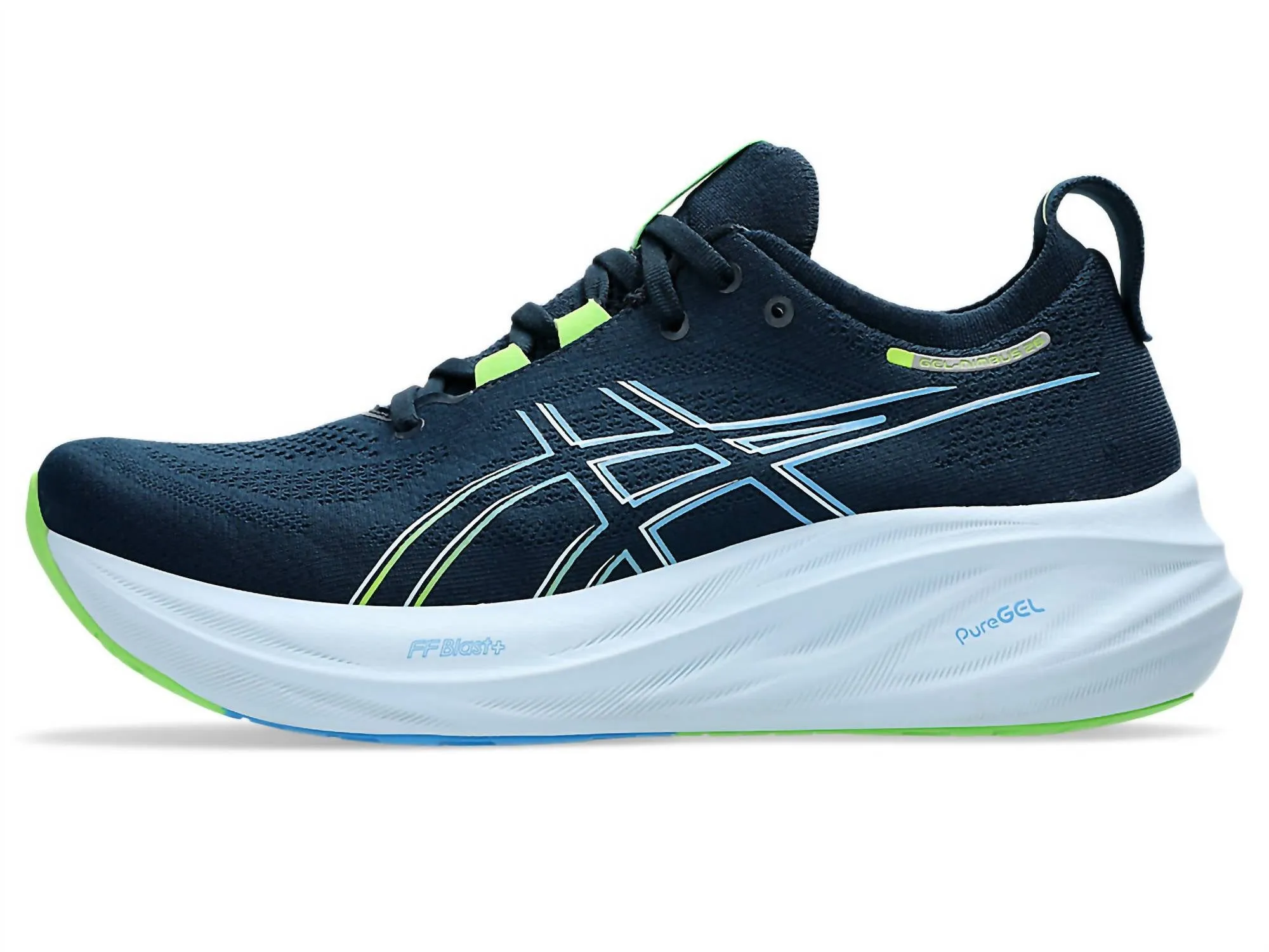 Men Gel-Nimbus 26 Running Shoes In French Blue/electric Lime