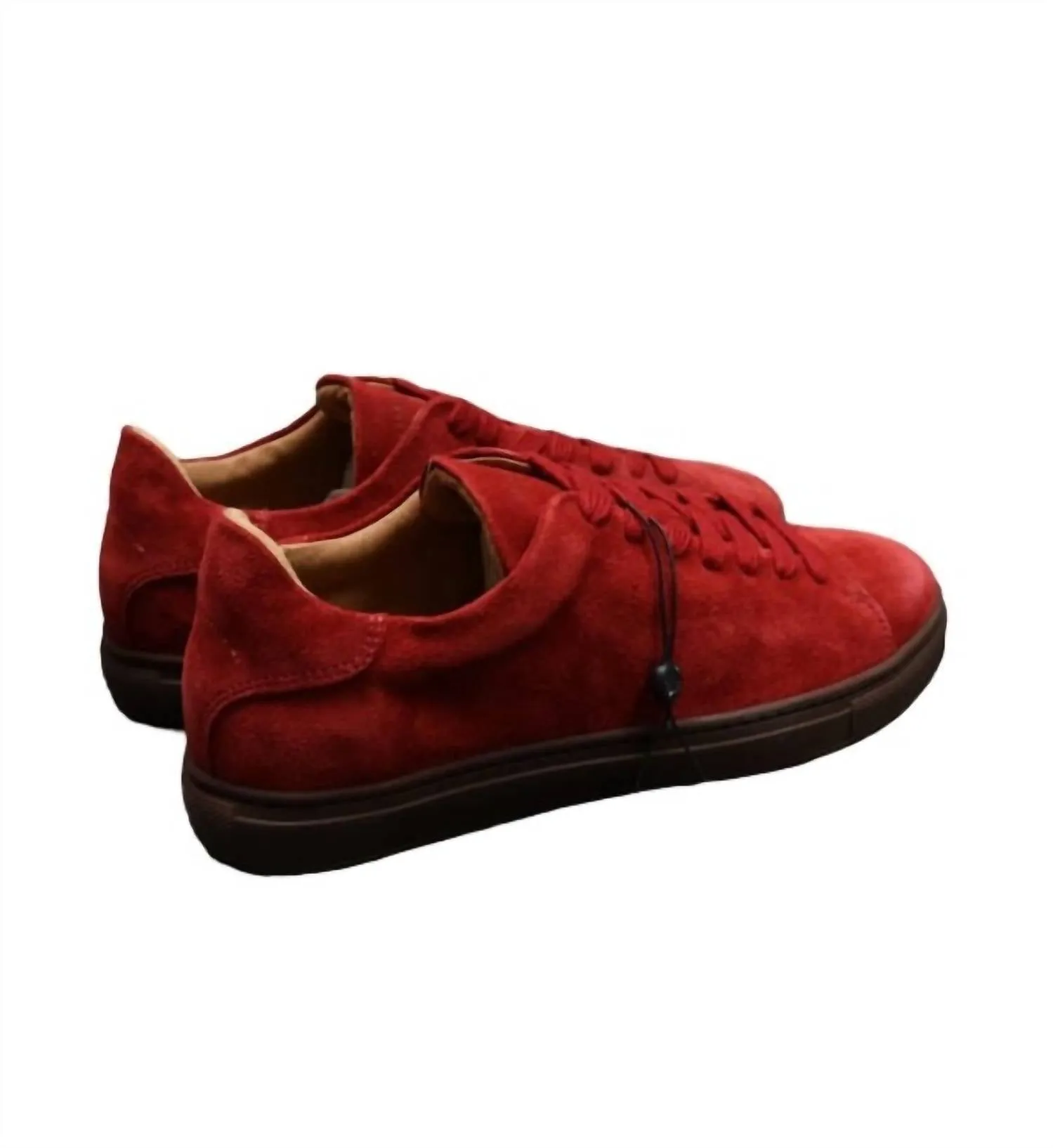 Men's David Suede Trainer In Barbados Cherry