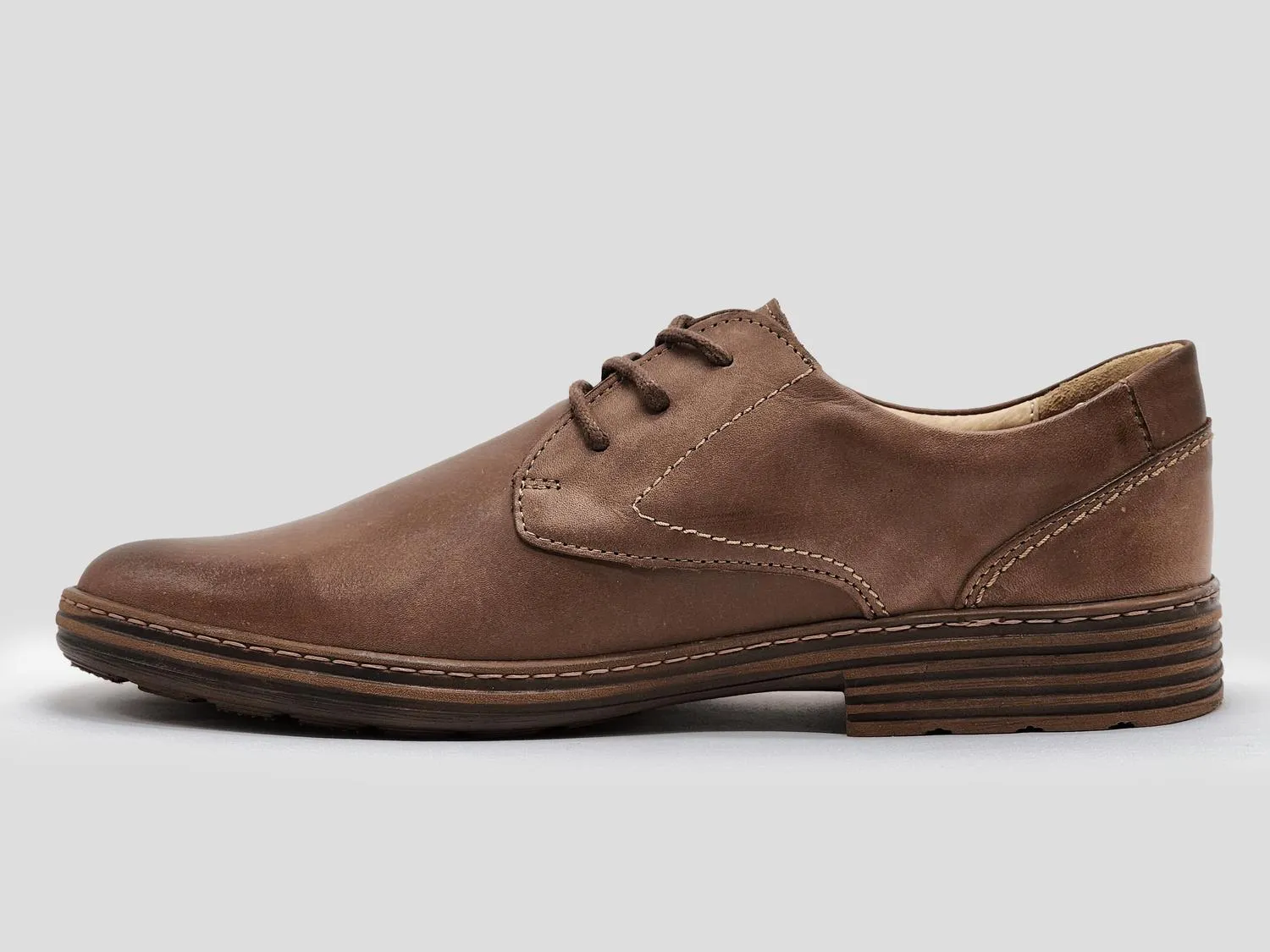 Men's Oxford Leather Dress Shoes In Dark Brown