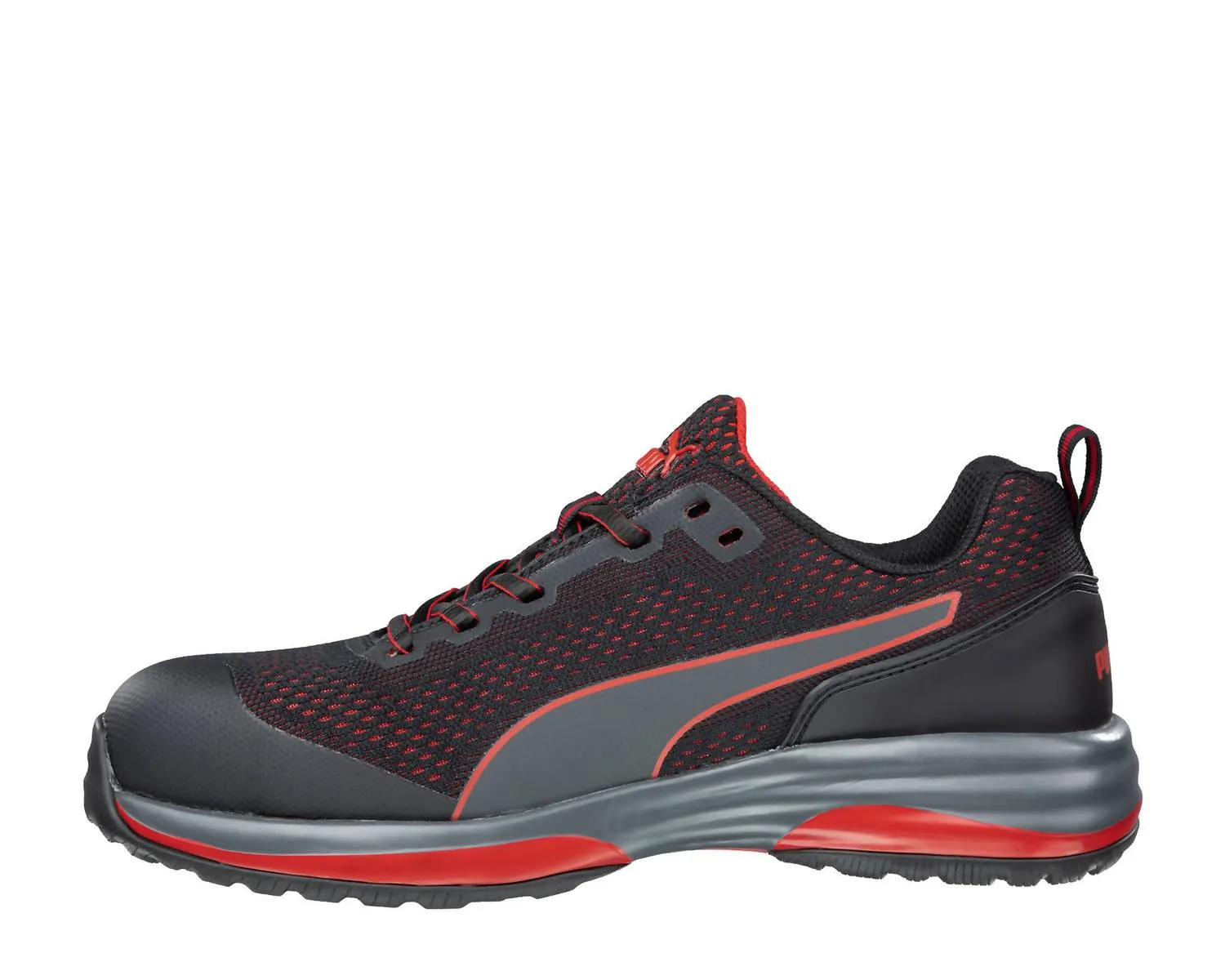 Men's Speed Low Athletic Composite Safety Toe Work Shoe In Black/red