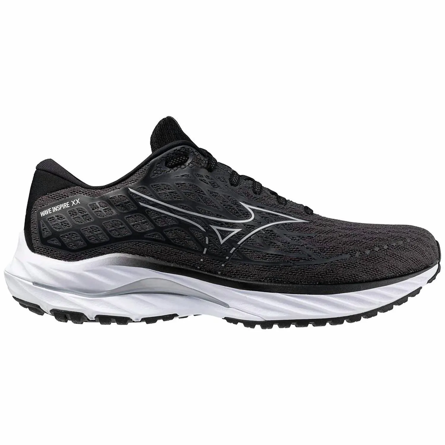 Men's Wave Inspire 20 Running Shoes In Ebony/white Sand