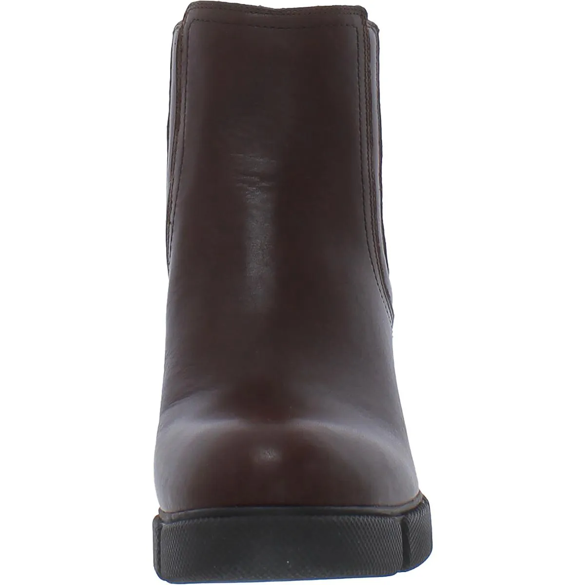 Mindy Womens Leather Block Heel Chelsea Boots