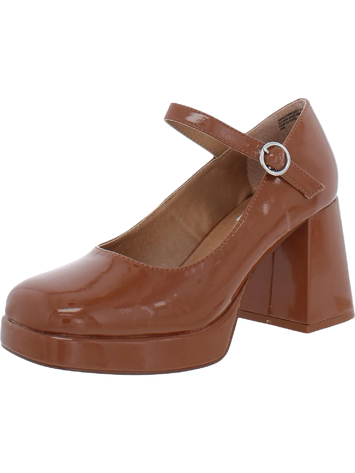 Mingle Womens Buckle Block Heel Mary Jane Heels