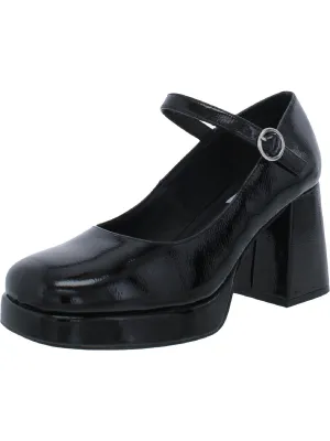Mingle Womens Buckle Block Heel Mary Jane Heels