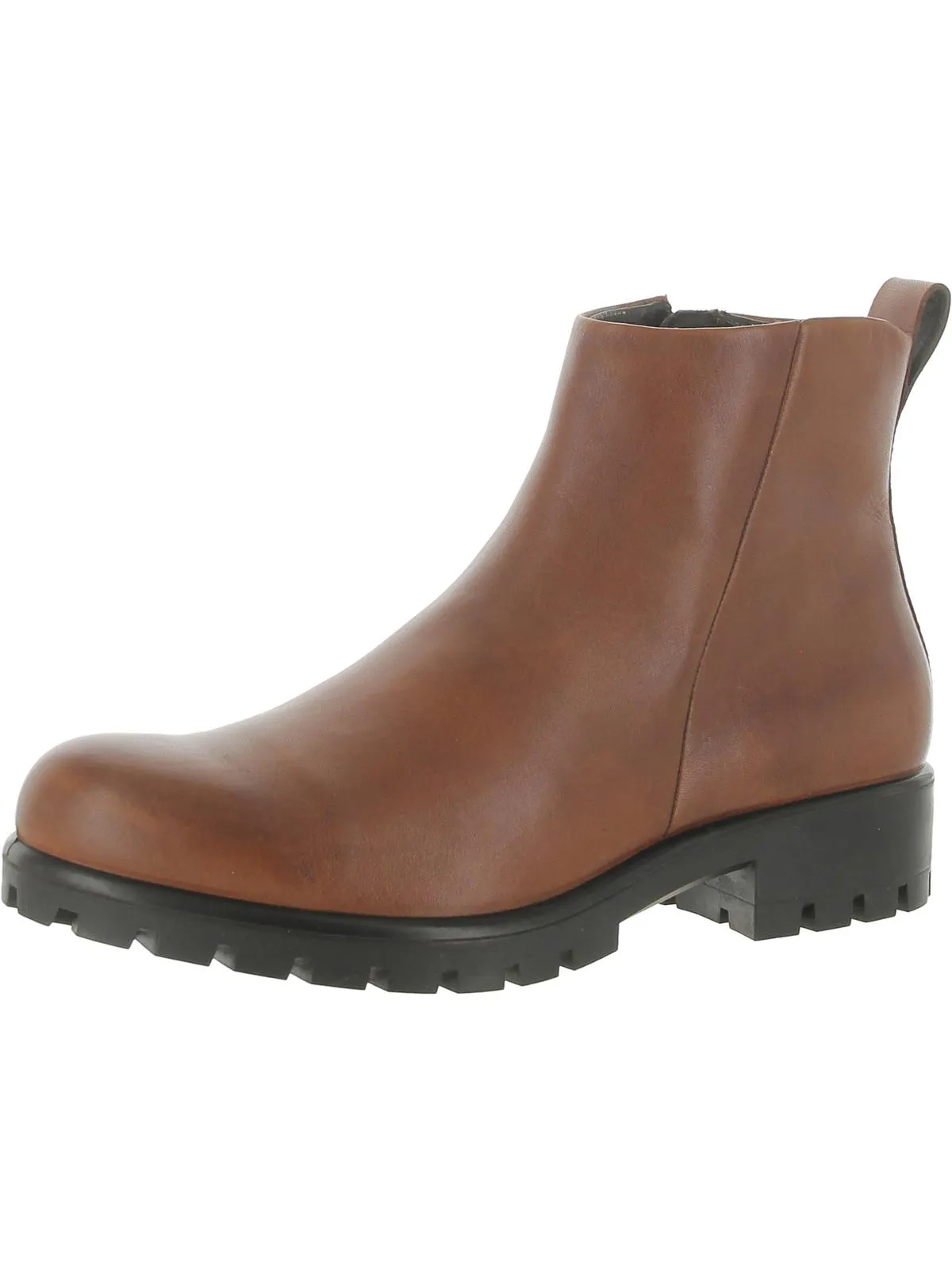 Modtray Womens Leather Lugged Sole Booties