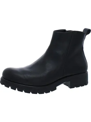 Modtray Womens Leather Lugged Sole Booties