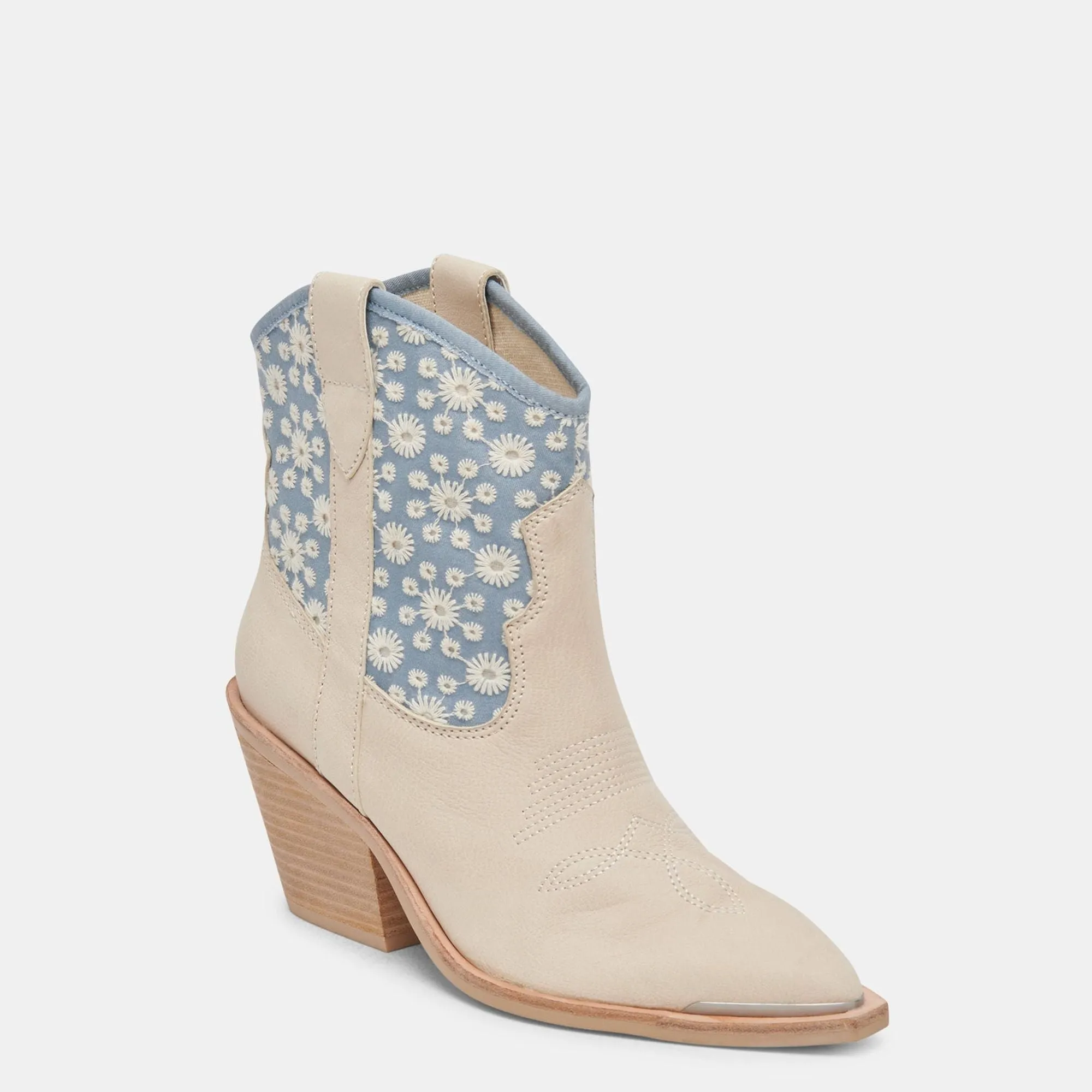 Nashe Booties Blue Floral Nubuck