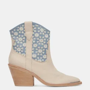 Nashe Booties Blue Floral Nubuck