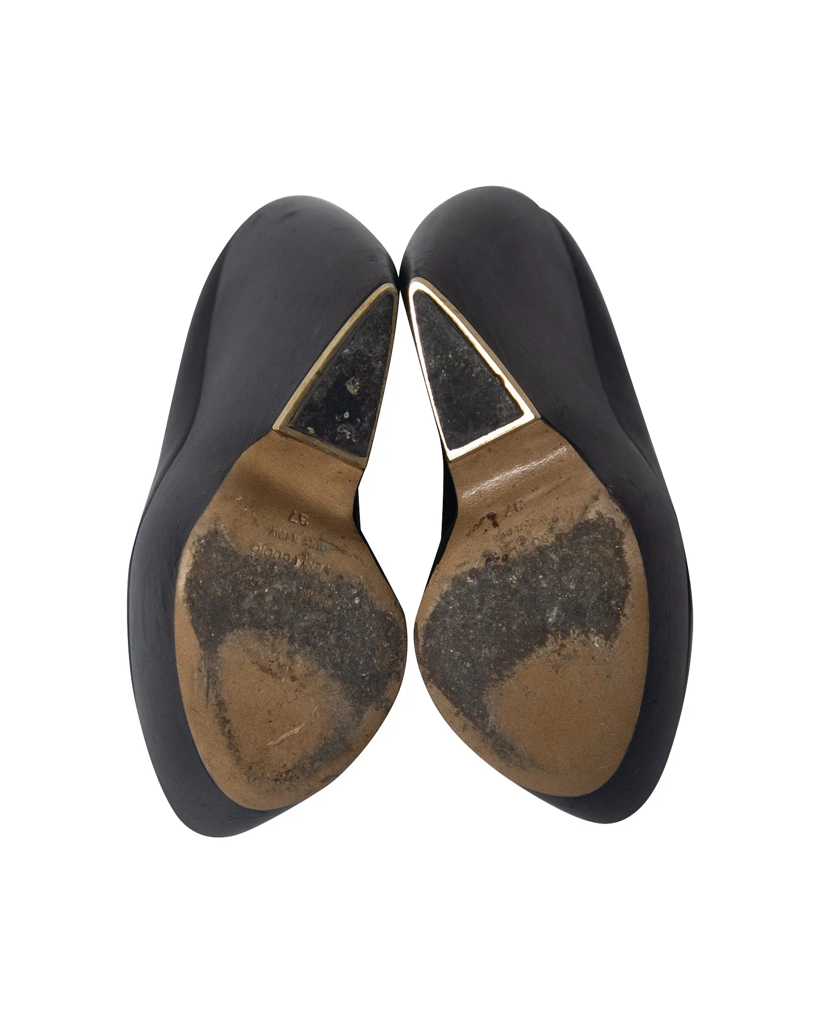 Nicholas Kirkwood Platform Wedge in Black Leather