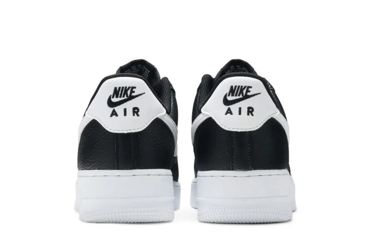 Nike Air Force 1 Low '07 Black White Pebbled Leather