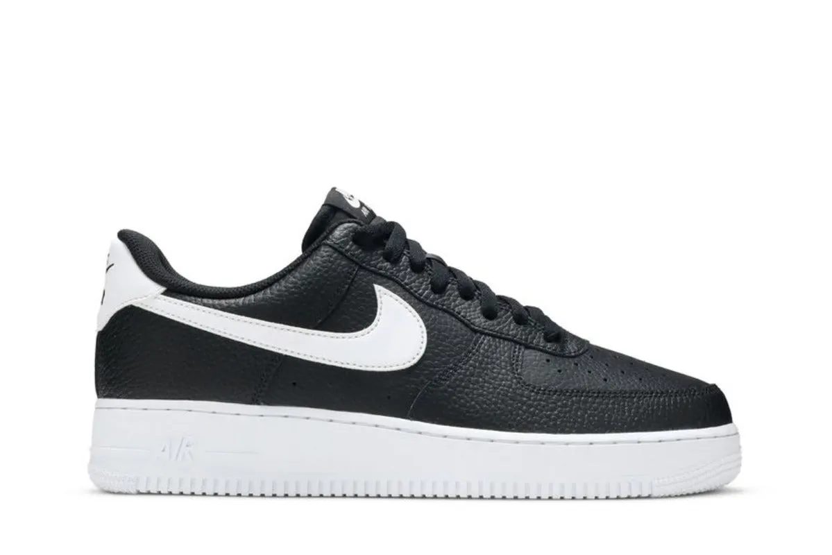 Nike Air Force 1 Low '07 Black White Pebbled Leather